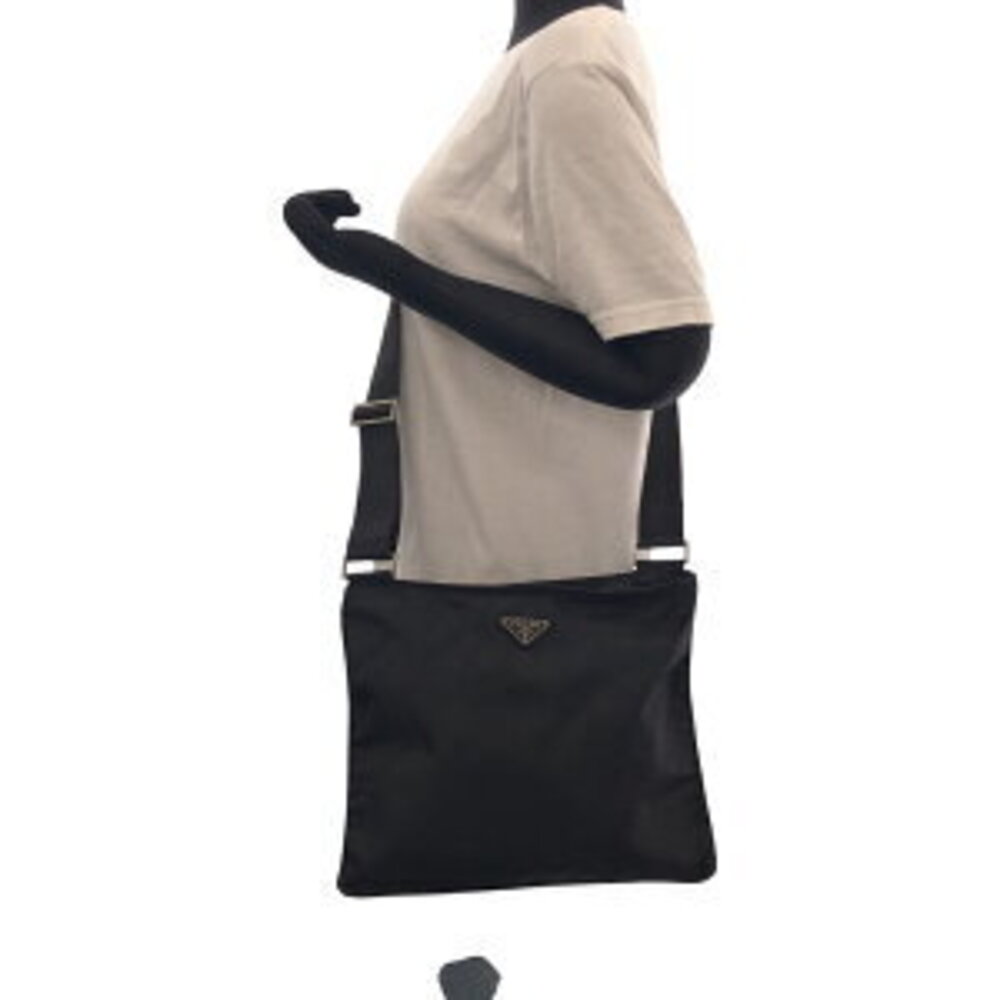 Prada Bag nylon black Tessuto Shoulder plate logo triangular - Picture 7 of 10